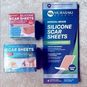 Brand New Set of 3 Silicone Scar Sheets C-Section Keloid Surgery Medical Grade